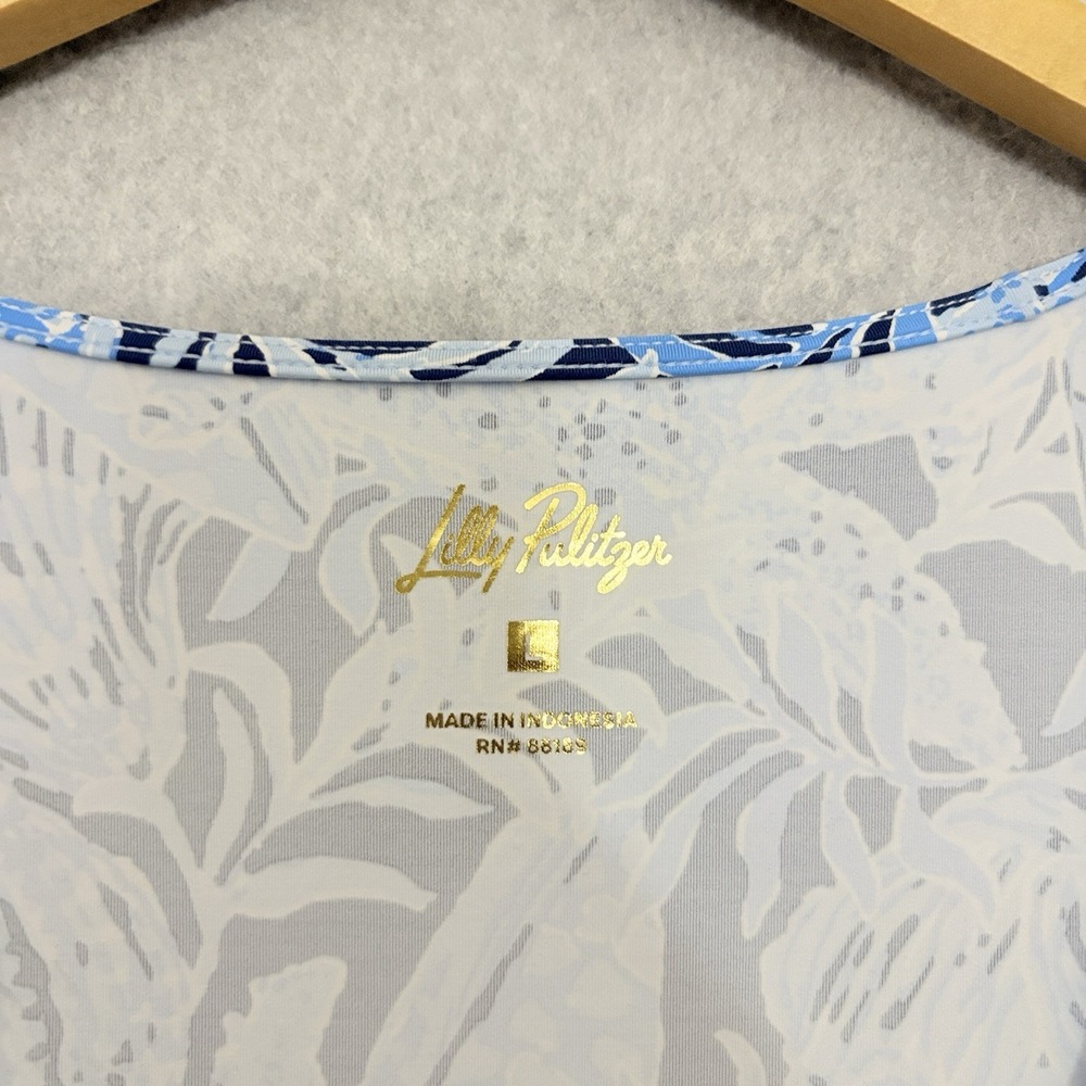 Lilly Pulitzer Dress Women's Large Talli Maxi Coverup Bonaire Blue Coastal Shell - Picture 6 of 7